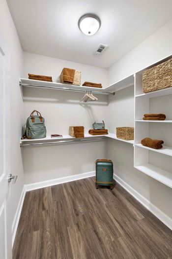 Walk-in closets with built-in shelving